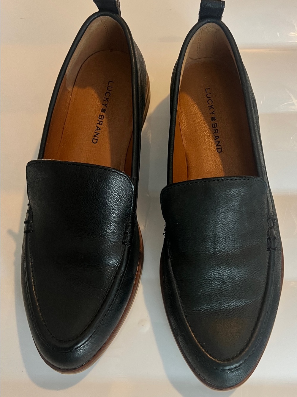 Lucky Brand Black Leather Men’s Slip-On Loafers